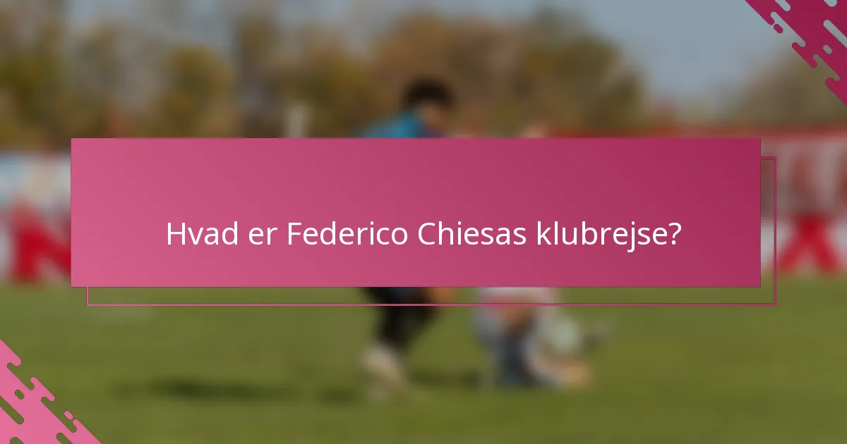Hvad er Federico Chiesas klubrejse?