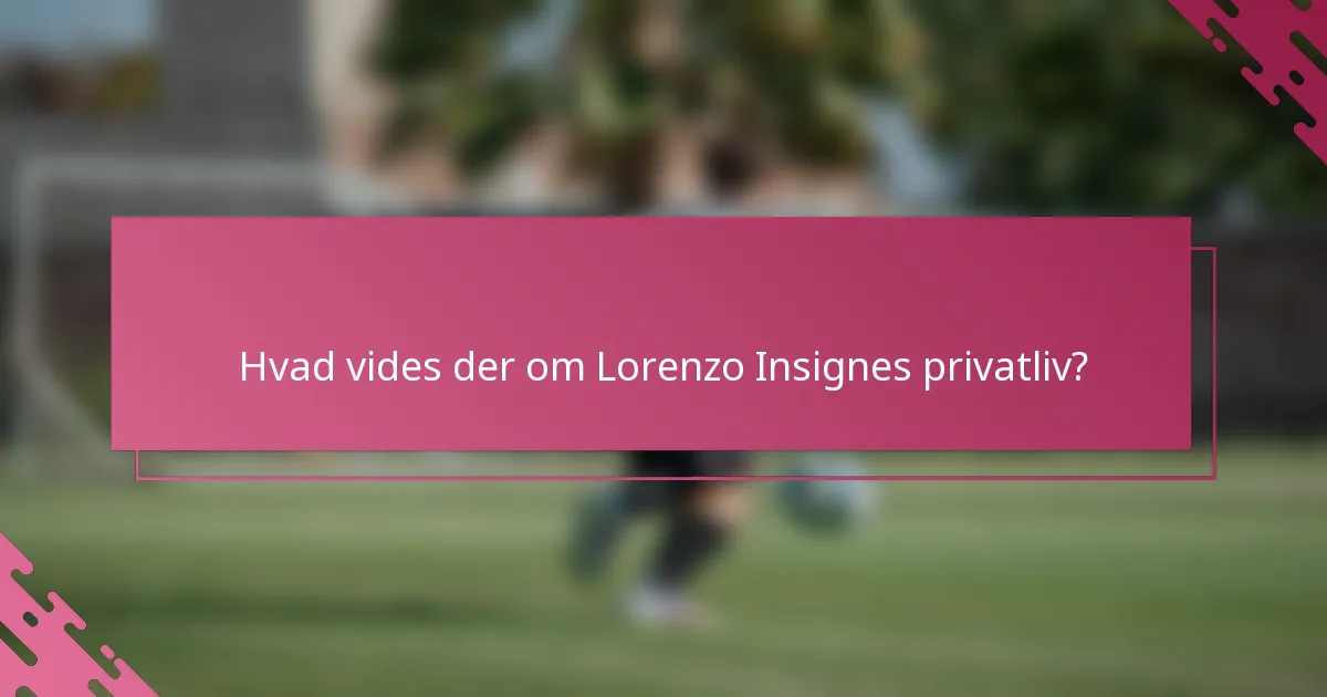 Hvad vides der om Lorenzo Insignes privatliv?