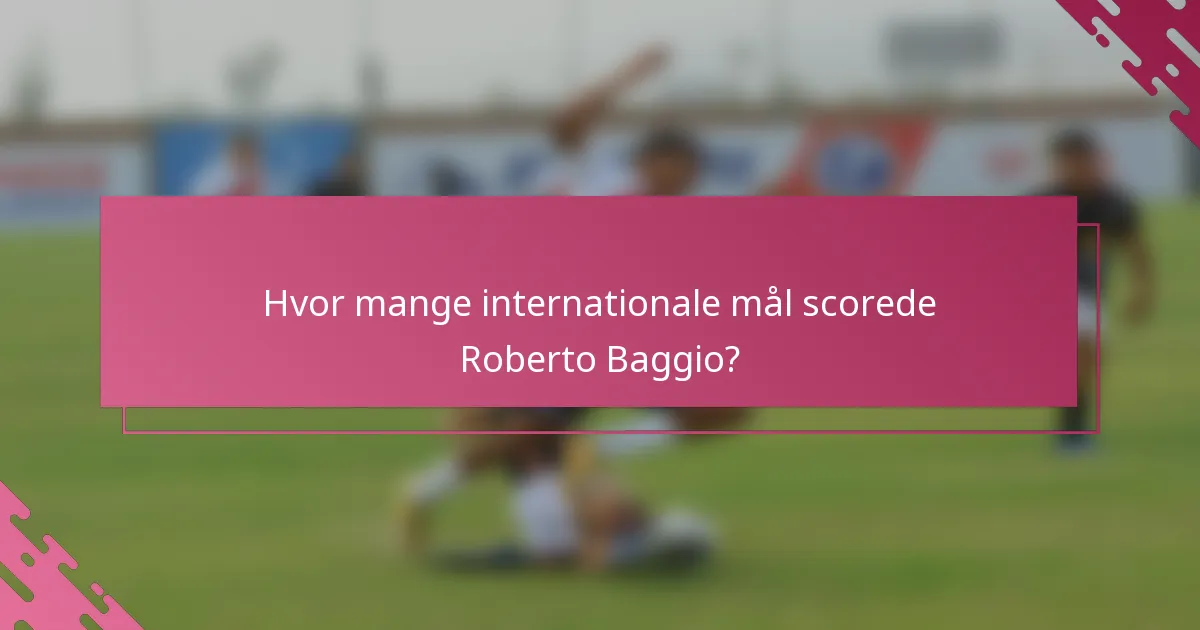 Hvor mange internationale mål scorede Roberto Baggio?