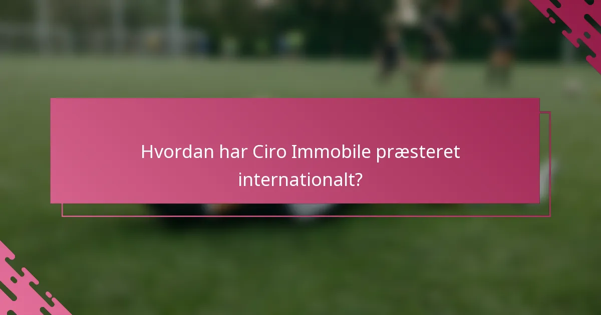 Hvordan har Ciro Immobile præsteret internationalt?