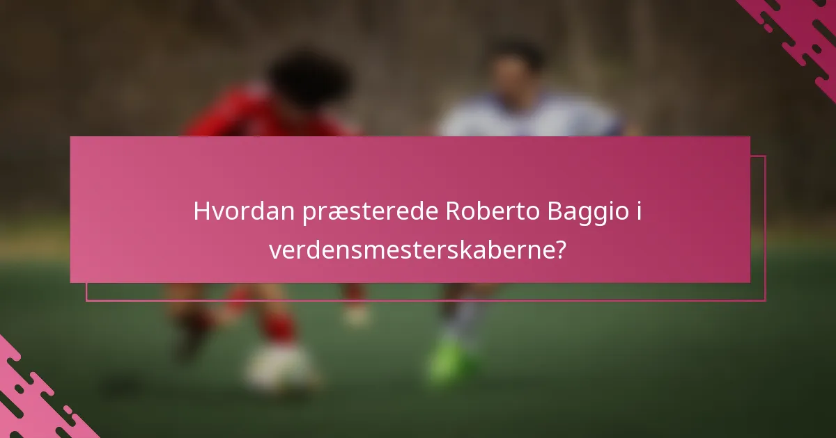 Hvordan præsterede Roberto Baggio i verdensmesterskaberne?
