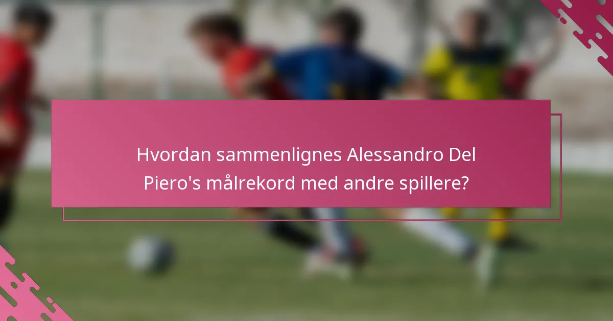 Hvordan sammenlignes Alessandro Del Piero's målrekord med andre spillere?