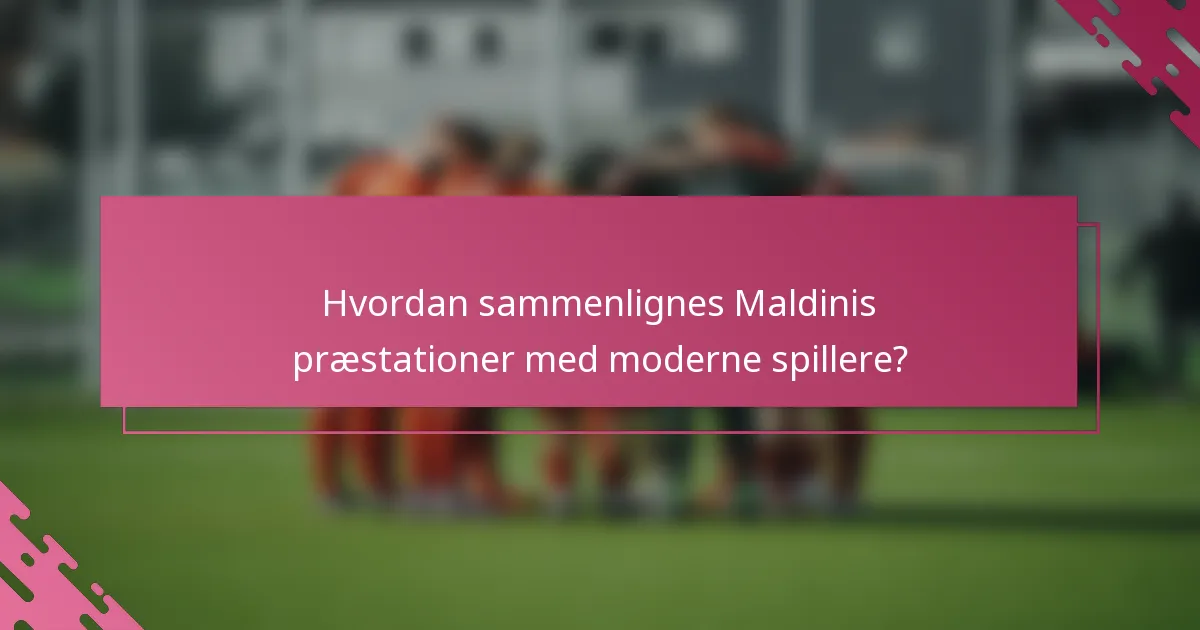 Hvordan sammenlignes Maldinis præstationer med moderne spillere?